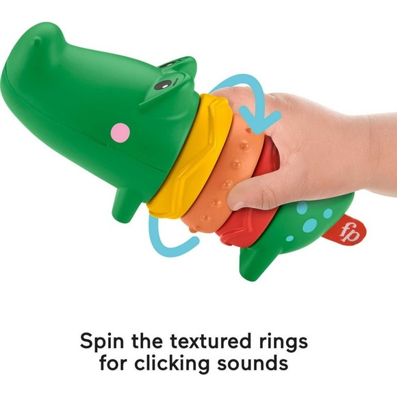 Fisher-Price clicker alligator rattle sensory toy for infants Ages 6+ Months - Picture 2 of 7
